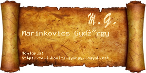 Marinkovics György névjegykártya